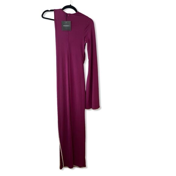 Khanums x REVOLVE Khriya Pearl Trim Maxi Dress Cranberry pink dress gown S - Picture 7 of 13